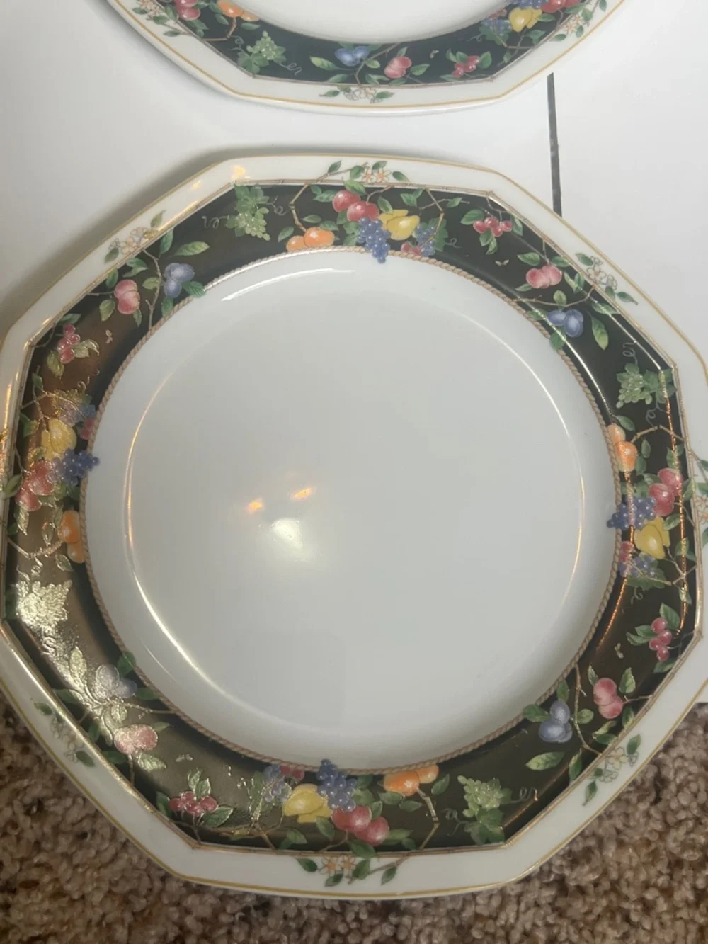 6 Vintage Christopher Stuart Y0012 Orchard Park Fine China 12 Inch Chop Platter